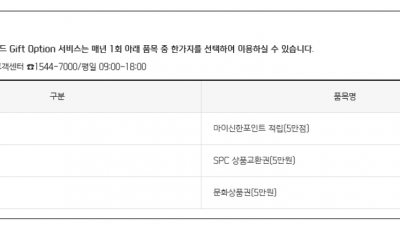 신한카드 vip 전화번호 레이디클래식 카드 기프트옵션 포인트 적립 방법