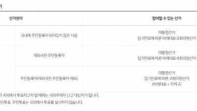 해외동포 재외동포 선거권에 대해서 알아봅니다.