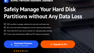 aomei partition assistant 포맷없이 파티션 컨버트 변환 전환, 안됩니다.