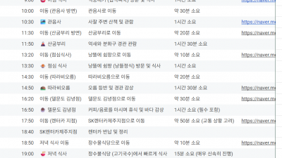 제주 당일치기 여행 예시